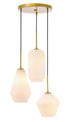 Elegant Lighting Gene 3 light in Black and Frosted white glass pendant Model: LD2269BK