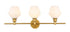 Elegant Lighting Gene 3 light in Black and Frosted white glass Wall sconce Model: LD2317BK