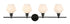 Elegant Lighting Gene 4 light in Black and Frosted white glass Wall sconce Model: LD2321BK