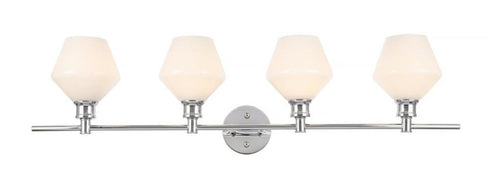 Elegant Lighting Gene 4 light in Black and Frosted white glass Wall sconce Model: LD2321BK