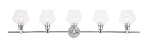 Elegant Lighting Gene 5 light in Black and Clear glass Wall sconce Model: LD2324BK