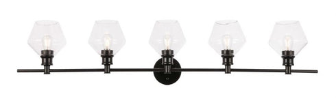 Elegant Lighting Gene 5 light in Black and Clear glass Wall sconce Model: LD2324BK