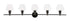Elegant Lighting Gene 5 light in Black and Clear glass Wall sconce Model: LD2324BK