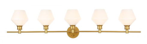 Elegant Lighting Gene 5 light in Black and Frosted white glass Wall sconce Model: LD2325BK