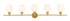 Elegant Lighting Gene 5 light in Black and Frosted white glass Wall sconce Model: LD2325BK