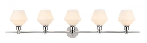 Elegant Lighting Gene 5 light in Black and Frosted white glass Wall sconce Model: LD2325BK
