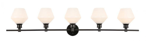 Elegant Lighting Gene 5 light in Black and Frosted white glass Wall sconce Model: LD2325BK