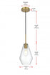Elegant Lighting Gene 7 inch Pendant Clear Shade in Satin Gold in Satin Gold and Clear Finish Model: LD2260SG