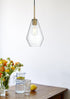 Elegant Lighting Gene 7 inch Pendant Clear Shade in Satin Gold in Satin Gold and Clear Finish Model: LD2260SG