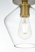 Elegant Lighting Gene 8 inch Flush Mount Clear Shade in Satin Gold in Satin Gold and Clear Finish Model: LD2254SG