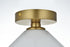 Elegant Lighting Gene 8 inch Flush Mount Frosted White Shade in Satin Gold in Satin Gold and Frosted White Finish Model: LD2255SG