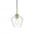 Elegant Lighting Gene 8 inch Pendant Clear Shade in Satin Gold in Satin Gold and Clear Finish Model: LD2256SG