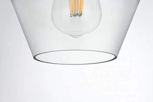 Elegant Lighting Gene 8 inch Pendant Clear Shade in Satin Gold in Satin Gold and Clear Finish Model: LD2256SG