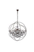 Elegant Lighting Geneva 18 light in Dark Bronze Chandelier Golden Teak (Smoky) Royal Cut crystal Model: 1130G43DB-GT/RC