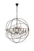Elegant Lighting Geneva 18 light in Dark Bronze Chandelier Golden Teak (Smoky) Royal Cut crystal Model: 1130G43DB-GT/RC