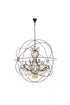 Elegant Lighting Geneva 25 light in Dark Bronze Chandelier Golden Teak (Smoky) Royal Cut crystal Model: 1130G60DB-GT/RC