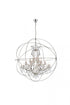 Elegant Lighting Geneva 25 light in Dark Bronze Chandelier Golden Teak (Smoky) Royal Cut crystal Model: 1130G60DB-GT/RC