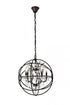 Elegant Lighting Geneva 5 light in Dark Bronze Pendant Golden Teak (Smoky) Royal Cut crystal Model: 1130D20DB-GT/RC