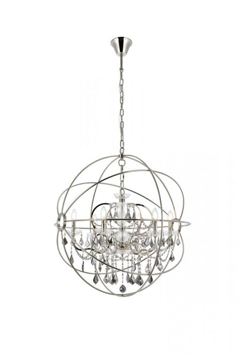 Elegant Lighting Geneva 6 light in Dark Bronze Chandelier Golden Teak (Smoky) Royal Cut crystal Model: 1130D32DB-GT/RC