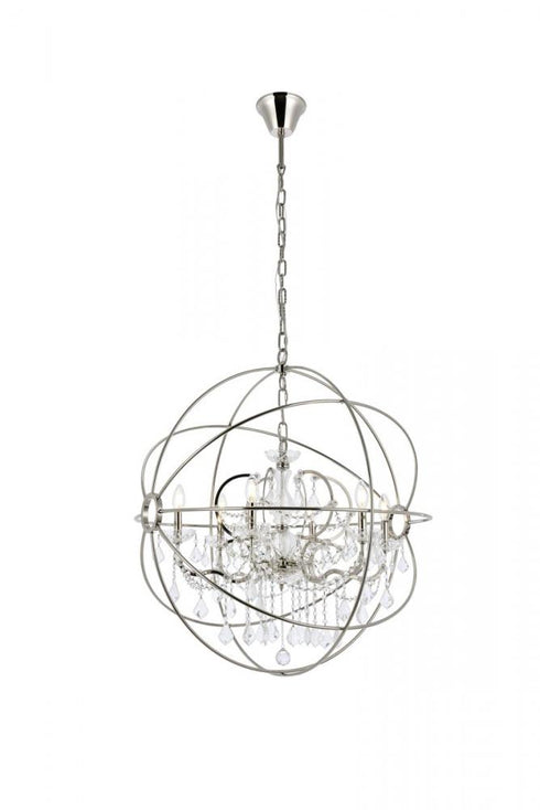 Elegant Lighting Geneva 6 light in Dark Bronze Chandelier Golden Teak (Smoky) Royal Cut crystal Model: 1130D32DB-GT/RC