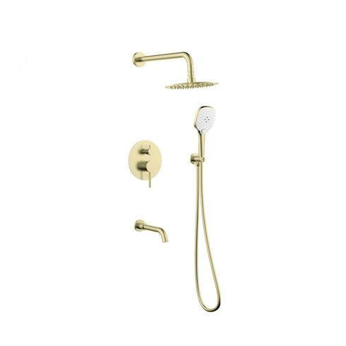 Elegant Lighting George Complete Shower and Tub Faucet with Rough in Valve in Brushed Gold Model: FAS-9002BGD