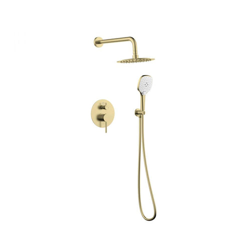 Elegant Lighting George Complete Shower Faucet System with Rough in Valve in Brushed Gold Model: FAS-9001BGD