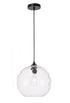 Elegant Lighting Gibson 1 light in Black and Clear glass pendant Model: LD2283