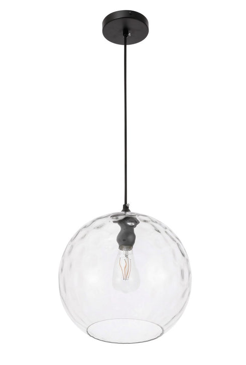 Elegant Lighting Gibson 1 light in Black and Clear glass pendant Model: LD2283