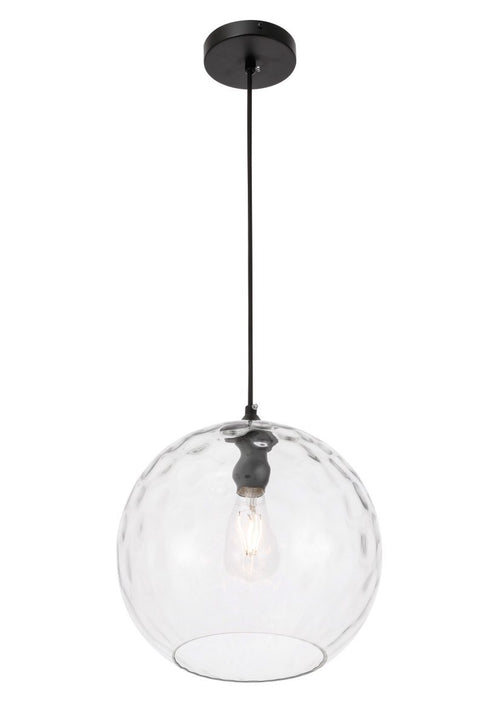 Elegant Lighting Gibson 1 light in Black and Clear glass pendant Model: LD2283