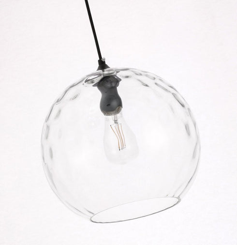 Elegant Lighting Gibson 1 light in Black and Clear glass pendant Model: LD2283