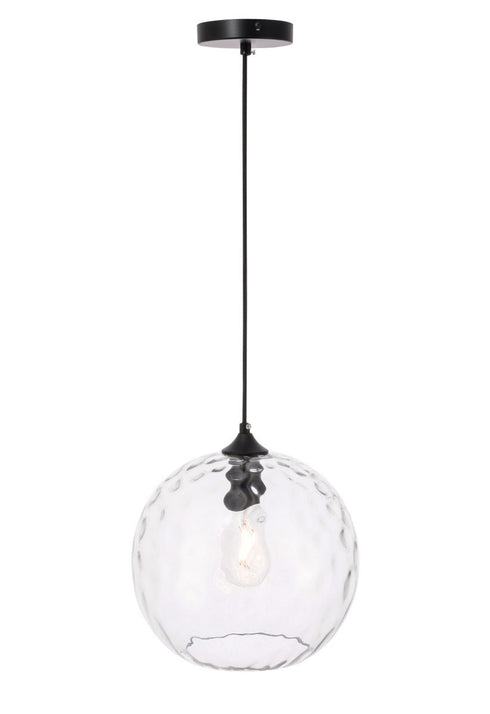 Elegant Lighting Gibson 1 light in Black and Clear glass pendant Model: LD2283