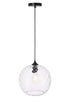 Elegant Lighting Gibson 1 light in Black and Clear glass pendant Model: LD2283