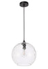Elegant Lighting Gibson 1 light in Black and Clear glass pendant Model: LD2283