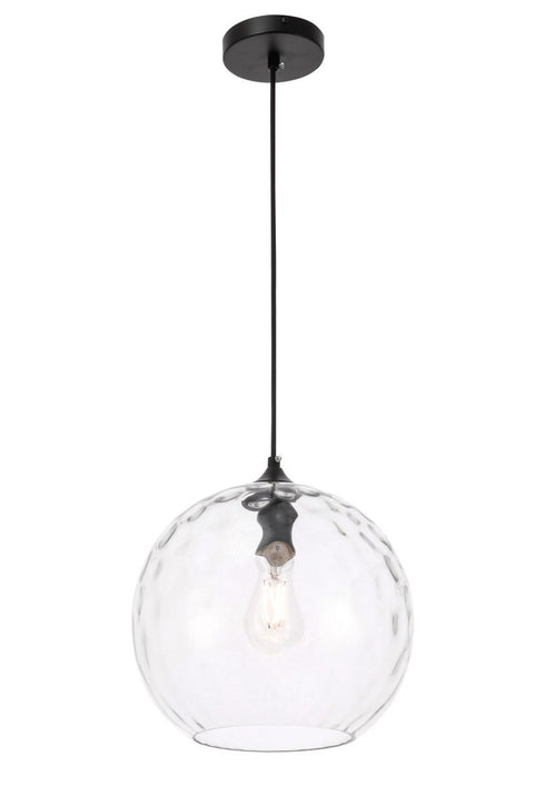 Elegant Lighting Gibson 1 light in Black and Clear glass pendant Model: LD2283