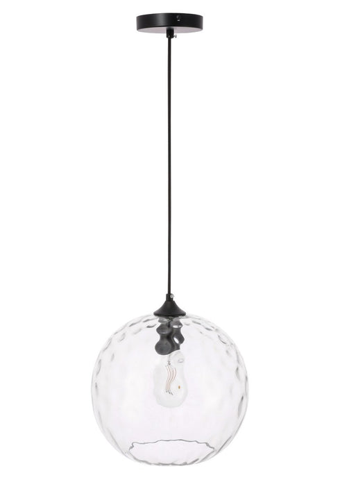Elegant Lighting Gibson 1 light in Black and Clear glass pendant Model: LD2283