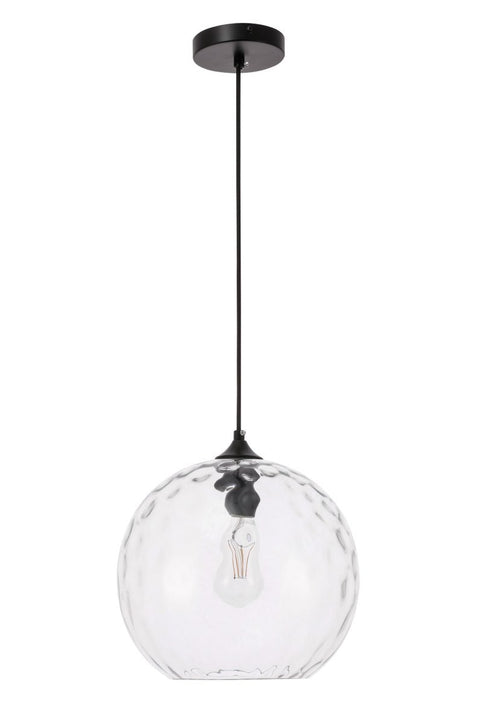 Elegant Lighting Gibson 1 light in Black and Clear glass pendant Model: LD2283