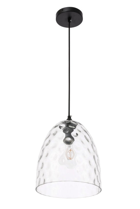 Elegant Lighting Gibson 1 light in Black and Clear glass pendant Model: LD2284