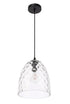 Elegant Lighting Gibson 1 light in Black and Clear glass pendant Model: LD2284
