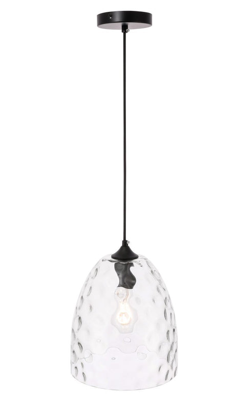 Elegant Lighting Gibson 1 light in Black and Clear glass pendant Model: LD2284