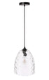 Elegant Lighting Gibson 1 light in Black and Clear glass pendant Model: LD2284