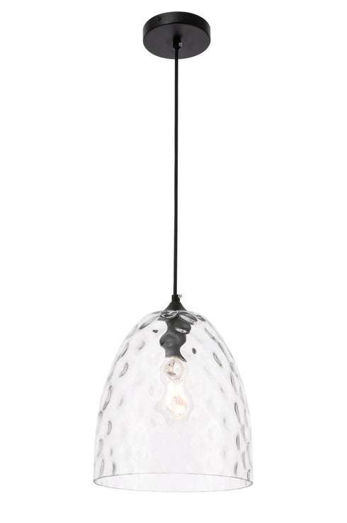 Elegant Lighting Gibson 1 light in Black and Clear glass pendant Model: LD2284