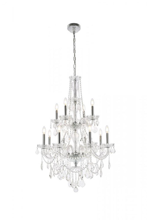 Elegant Lighting Giselle 12 light in Chrome Chandelier Clear Royal Cut Crystal Model: V7890D28C/RC