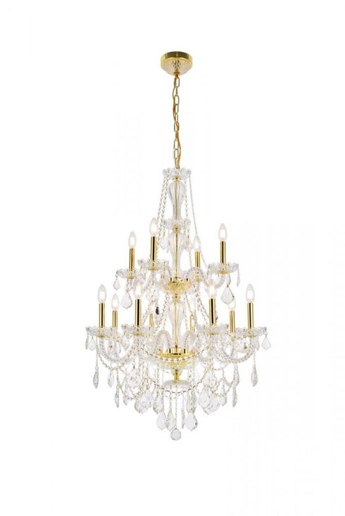 Elegant Lighting Giselle 12 light in Chrome Chandelier Clear Royal Cut Crystal Model: V7890D28C/RC