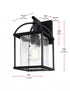 Elegant Lighting Gratz 7 inch Outdoor Pendant in Black Model: OD343W14BK