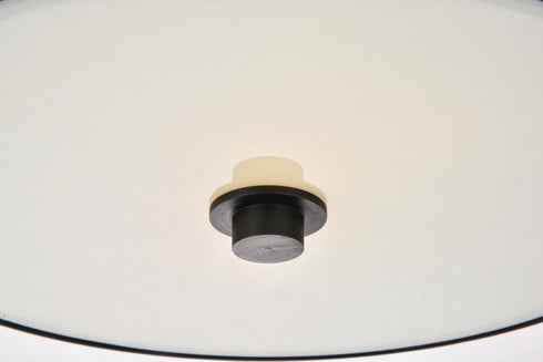 Elegant Lighting Hadrian 2 light 12 inch flat black flush mount in Flat Black and White Finish Model: LD6019