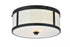 Elegant Lighting Hadrian 2 light 12 inch flat black flush mount in Flat Black and White Finish Model: LD6019