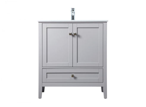 Elegant Lighting Hamilton 30 Inch Single Bathroom Vanity in Grey Model: VF21130GR