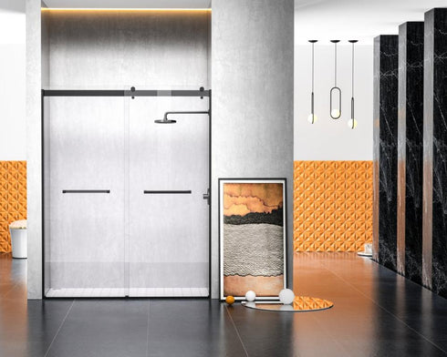 Elegant Lighting Hamilton Frameless Shower Door 48x76 in Brushed Gold Model: SD202-4876BGD