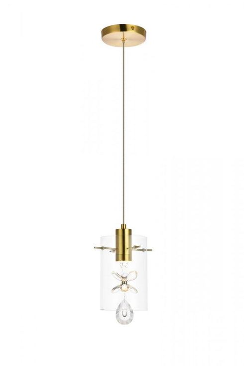 Elegant Lighting Hana 1 light in Chrome Pendant Model: 5202D6C