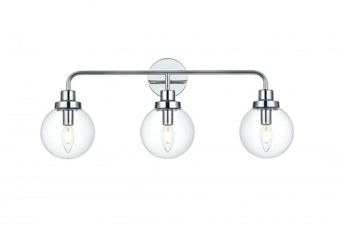 Elegant Lighting Hanson 28 inch Wall Sconce in Chrome in Chrome and Clear Finish Model: LD7035W28C